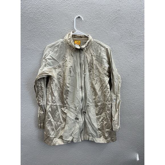 Ruby Rd Womens Jacket Size 8 Tan Lightweight Zip Up Long Sleeve Linen Blend - Picture 1 of 12